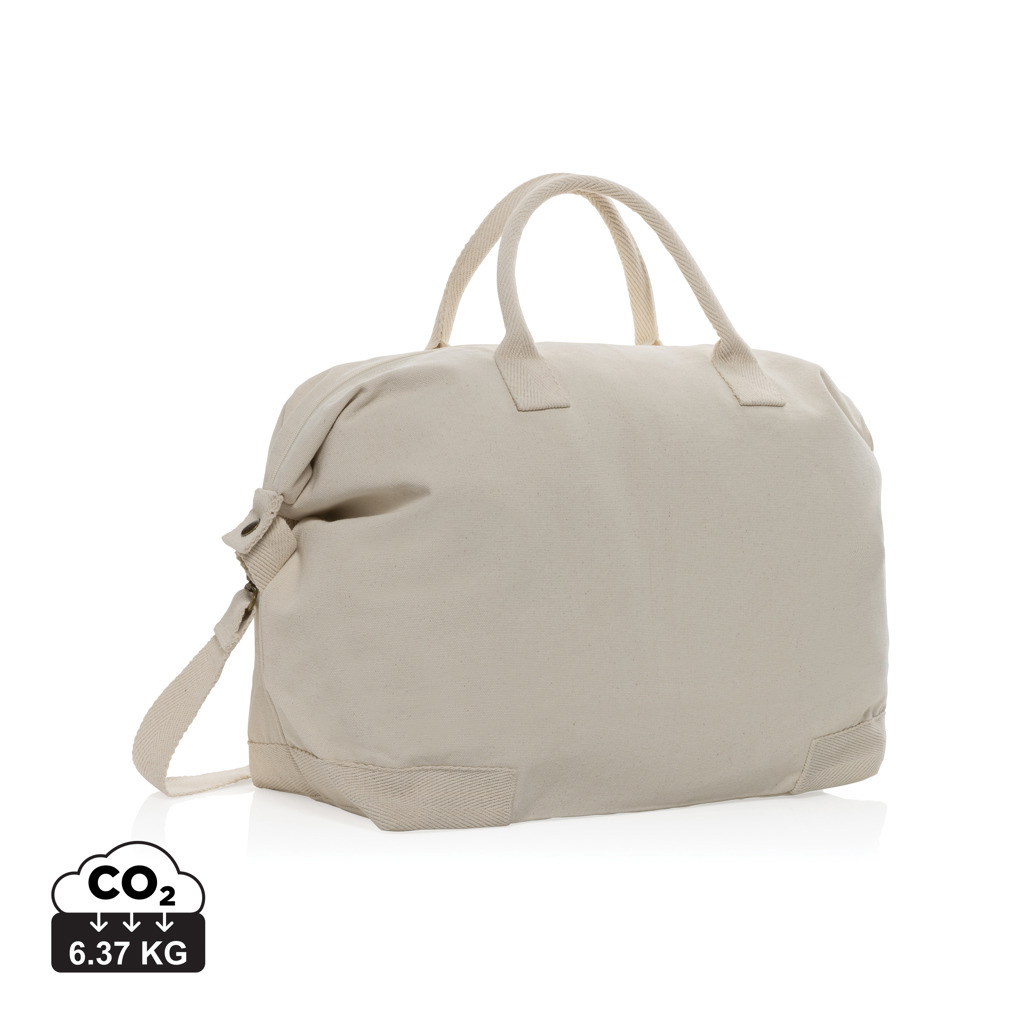 Sac week-end publicitaire toile recyclée 500g Kezar Blanc cassé